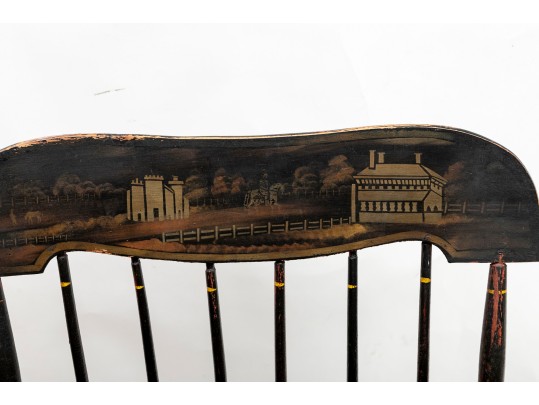 Antique Black Painted Boston Rocker