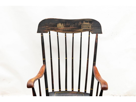 Antique Black Painted Boston Rocker