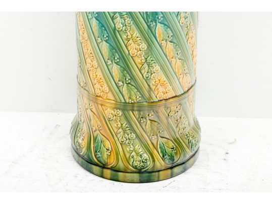 Ceramic Majolica Styled Umbrella Holder