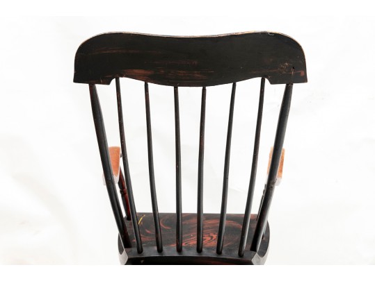 Antique Black Painted Boston Rocker