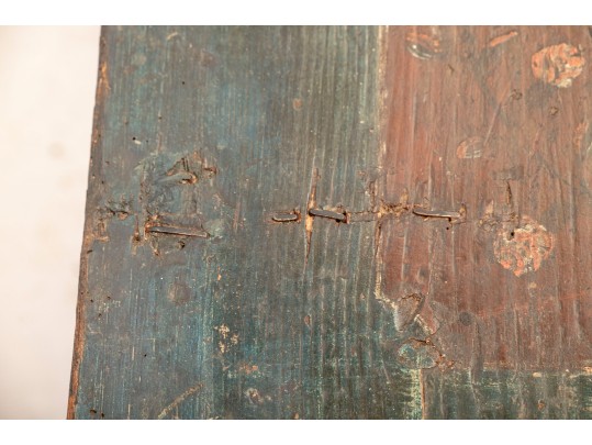 19th Century Hand Painted Chest With Decoupage Interior