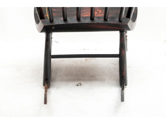 Antique Black Painted Boston Rocker