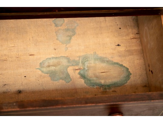 Antique Continental Bureau Secretary With A Painted Interior, Ca. 1830-50