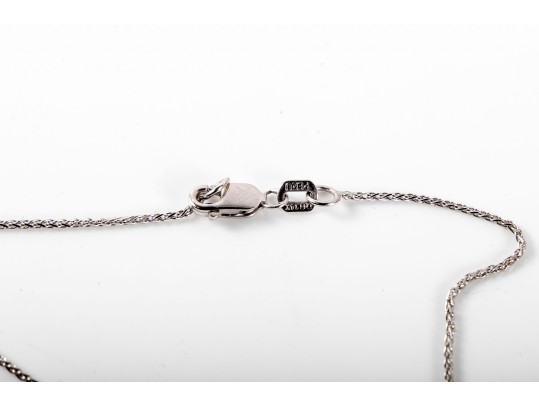 14k White Gold Diamond Anchor Pendant Necklace