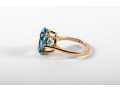 14k Yellow Gold Blue Topaz And Diamond Ring Size 5.75