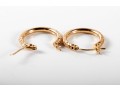 14k Yellow Gold Textured Hoop Earrings