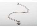 14k White Gold Diamond Anchor Pendant Necklace