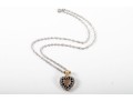 14k Yellow And White Gold Sapphire And Diamond Heart Pendant Necklace