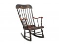 Antique Black Painted Boston Rocker