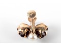 14k Yellow Gold Diamond And Cultured Pearl Screw-Back Clip-On Earrings 