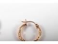 14k Yellow Gold Textured Hoop Earrings