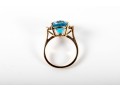 14k Yellow Gold Blue Topaz And Diamond Ring Size 5.75