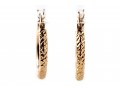 14k Yellow Gold Textured Hoop Earrings