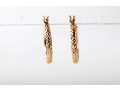 14k Yellow Gold Textured Hoop Earrings
