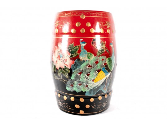 Vibrant Hand-Painted Chinese Garden Stool