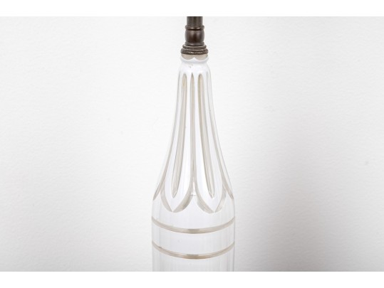 Vintage White-to-clear Cut Glass Table Lamps