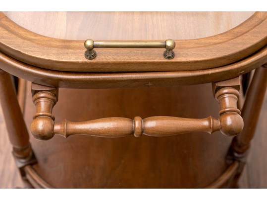 Farmhouse Chic Vintage Tray-Top Bar/Tea Cart