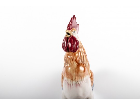Wonderful Majolica-Style Ceramic Rooster