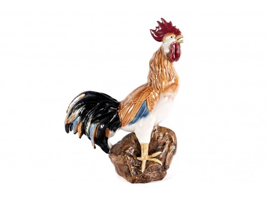 Wonderful Majolica-Style Ceramic Rooster