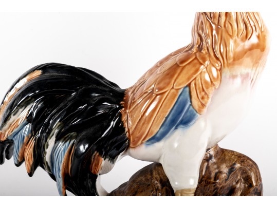Wonderful Majolica-Style Ceramic Rooster