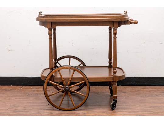 Farmhouse Chic Vintage Tray-Top Bar/Tea Cart