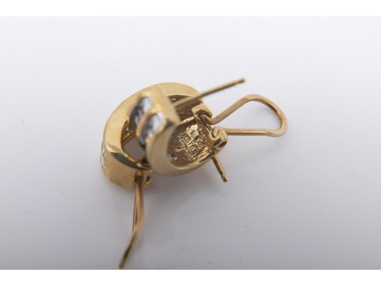 14k Gold Diamond Huggie Earrings