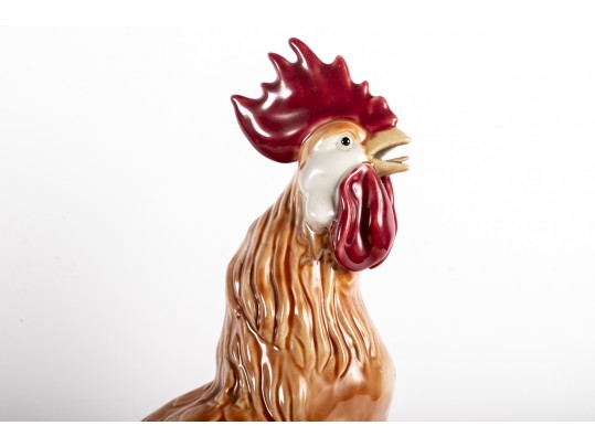 Wonderful Majolica-Style Ceramic Rooster