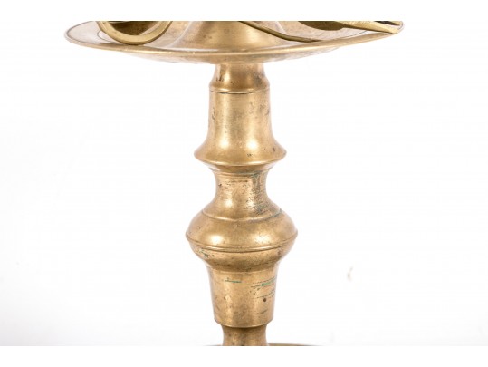 19th Century Brass Lucerne Oil Lamp