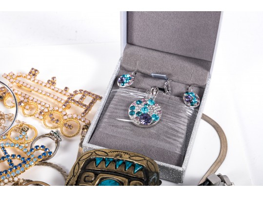 Beautiful Fashion Jewelry, Some Sterling. Faux Pearls, Cloisonne, Chains, And Rhinestones