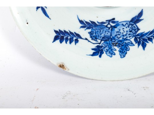 Aged Chinese Ceramic Bowl With Bat Motifs