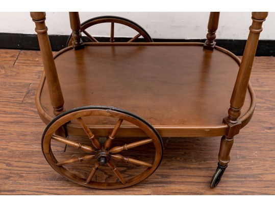Farmhouse Chic Vintage Tray-Top Bar/Tea Cart