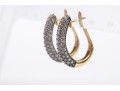 14k Yellow Gold Diamond Hoop Earrings