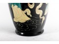 Hand-Painted Famille Noire Ceramic Floor Vase