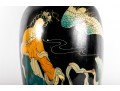 Hand-Painted Famille Noire Ceramic Floor Vase