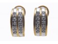 14k Gold Diamond Huggie Earrings
