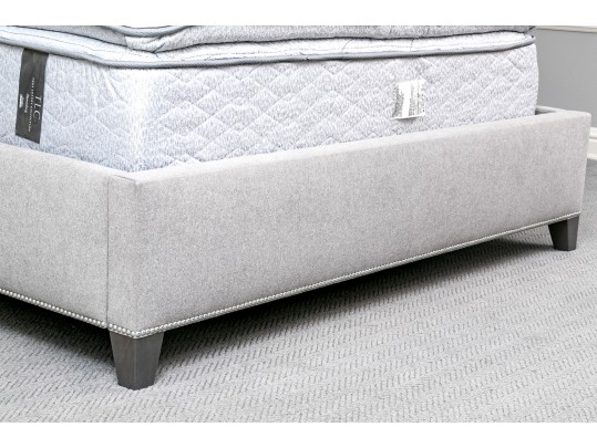 Contemporary Upholstered Grey Queen Bed
