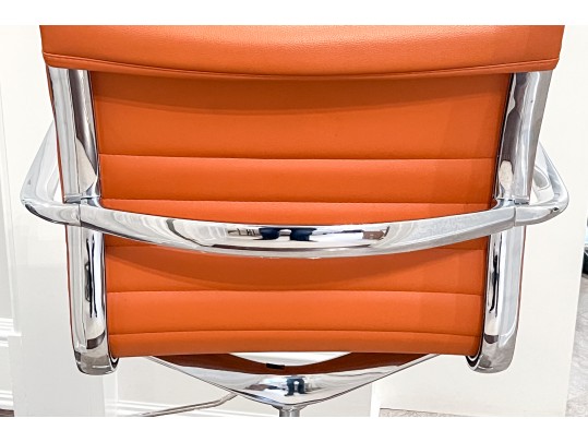 Channeled Cognac Vinyl/leather Office Chair