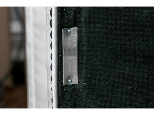 Hickory Chair Serge White Leather Ottoman 