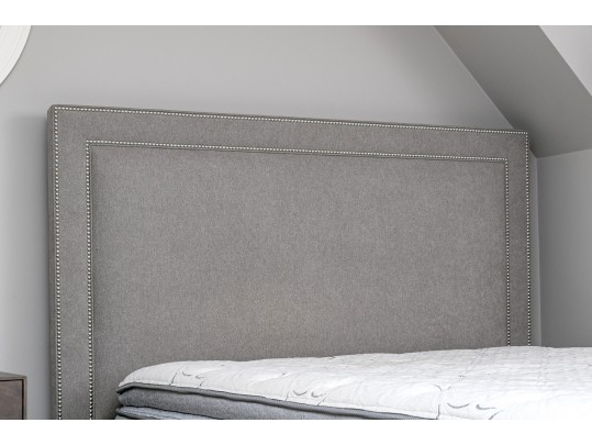Contemporary Upholstered Grey Queen Bed