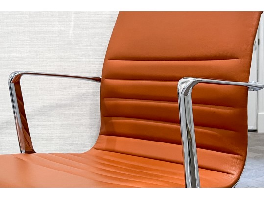 Channeled Cognac Vinyl/leather Office Chair