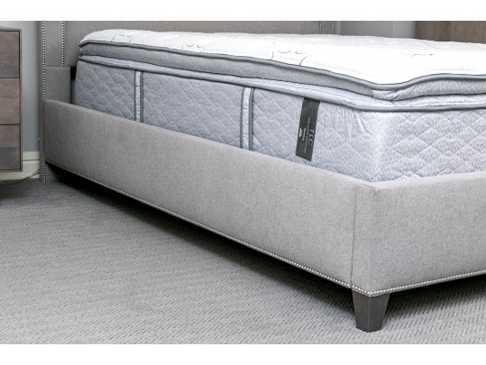 Contemporary Upholstered Grey Queen Bed