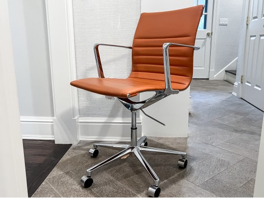 Channeled Cognac Vinyl/leather Office Chair