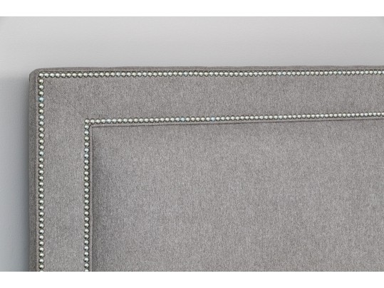 Contemporary Upholstered Grey Queen Bed