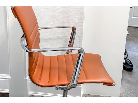 Channeled Cognac Vinyl/leather Office Chair