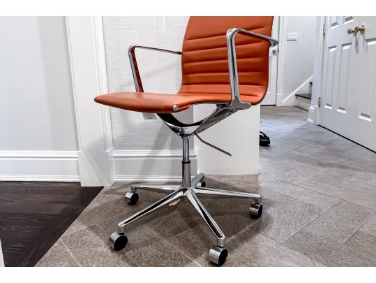 Channeled Cognac Vinyl/leather Office Chair