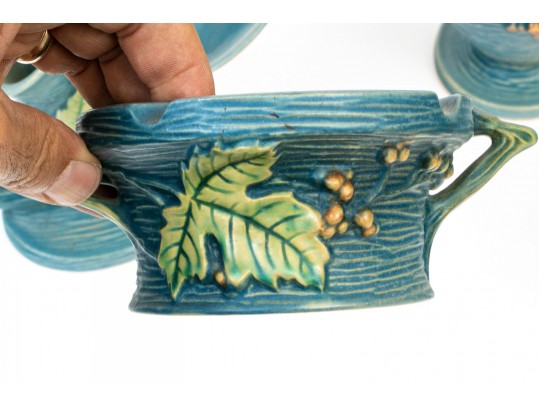 Four Roseville Pottery Bushberry Pottery Vessels