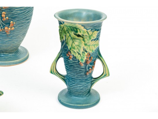 Four Roseville Pottery Bushberry Pottery Vessels