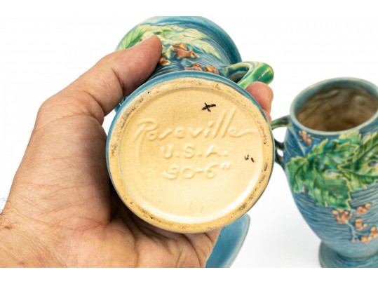 Four Roseville Pottery Bushberry Pottery Vessels