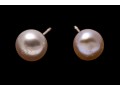 10k Yellow Gold Pinkish-White Cultured Freshwater Button Pearl Earrings
