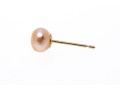 10k Yellow Gold Pinkish-White Cultured Freshwater Button Pearl Earrings